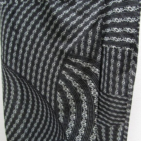 NEW TORY BURCH Womens Printed Silk Mesh Skirt Black Warped Lace size 14 - Picture 9 of 11